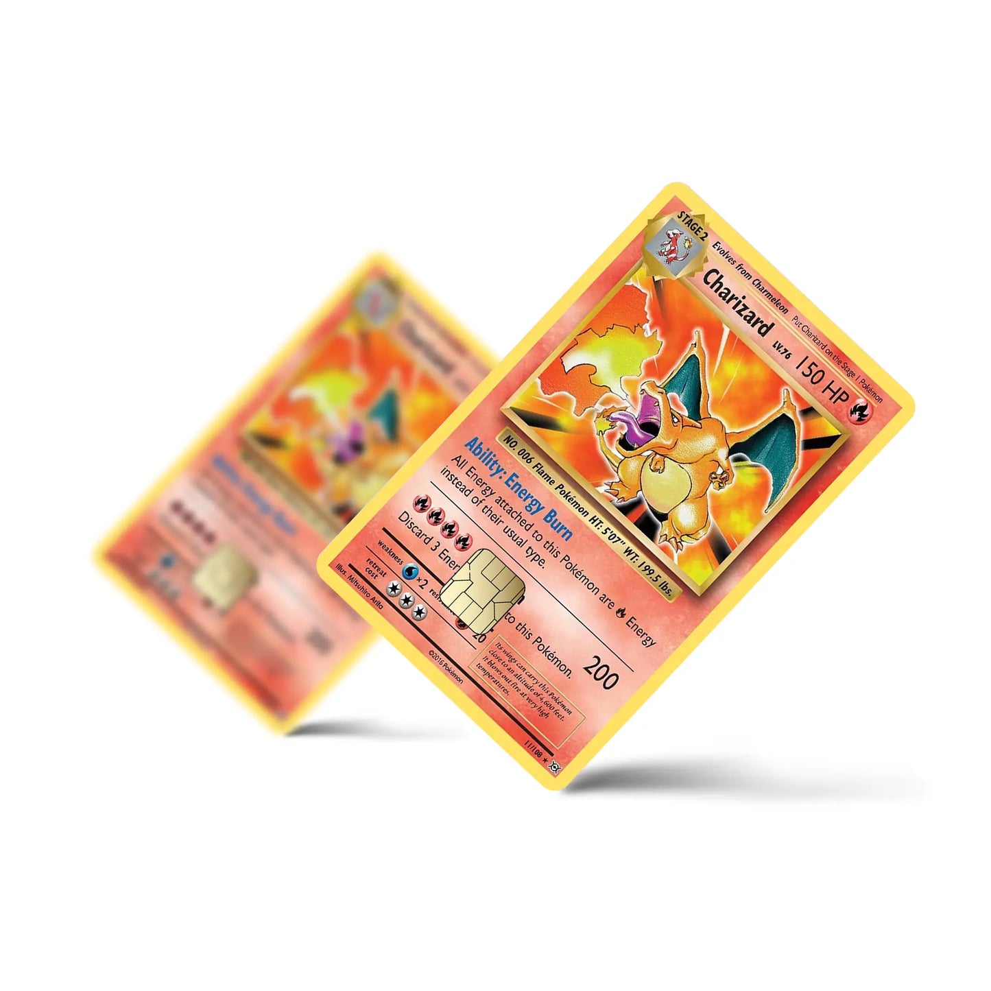 Holographic Pokemon Charizard Card Sticker (Pack of 2!)