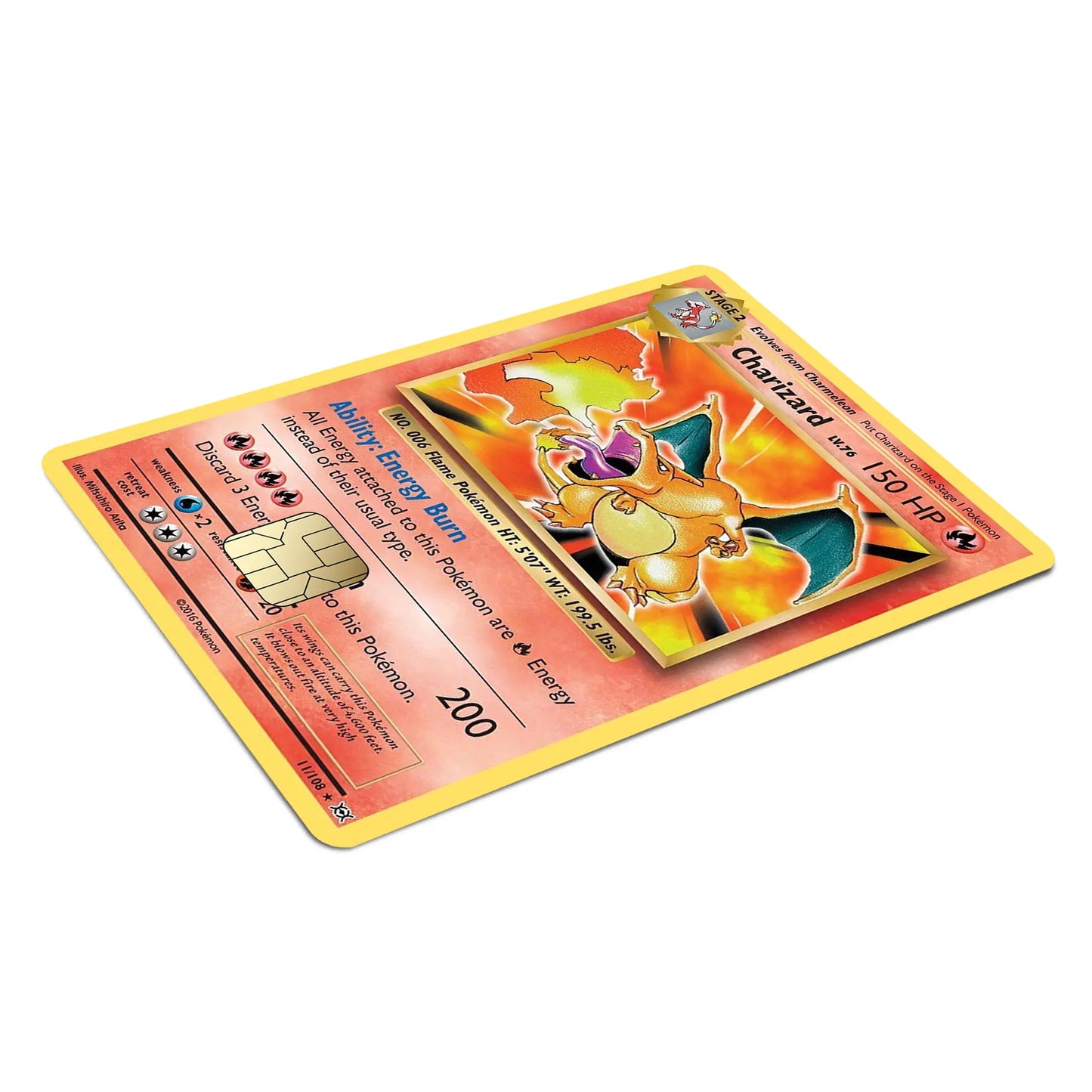 Holographic Pokemon Charizard Card Sticker (Pack of 2!)