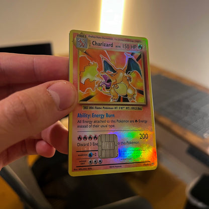 Holographic Pokemon Charizard Card Sticker (Pack of 2!)