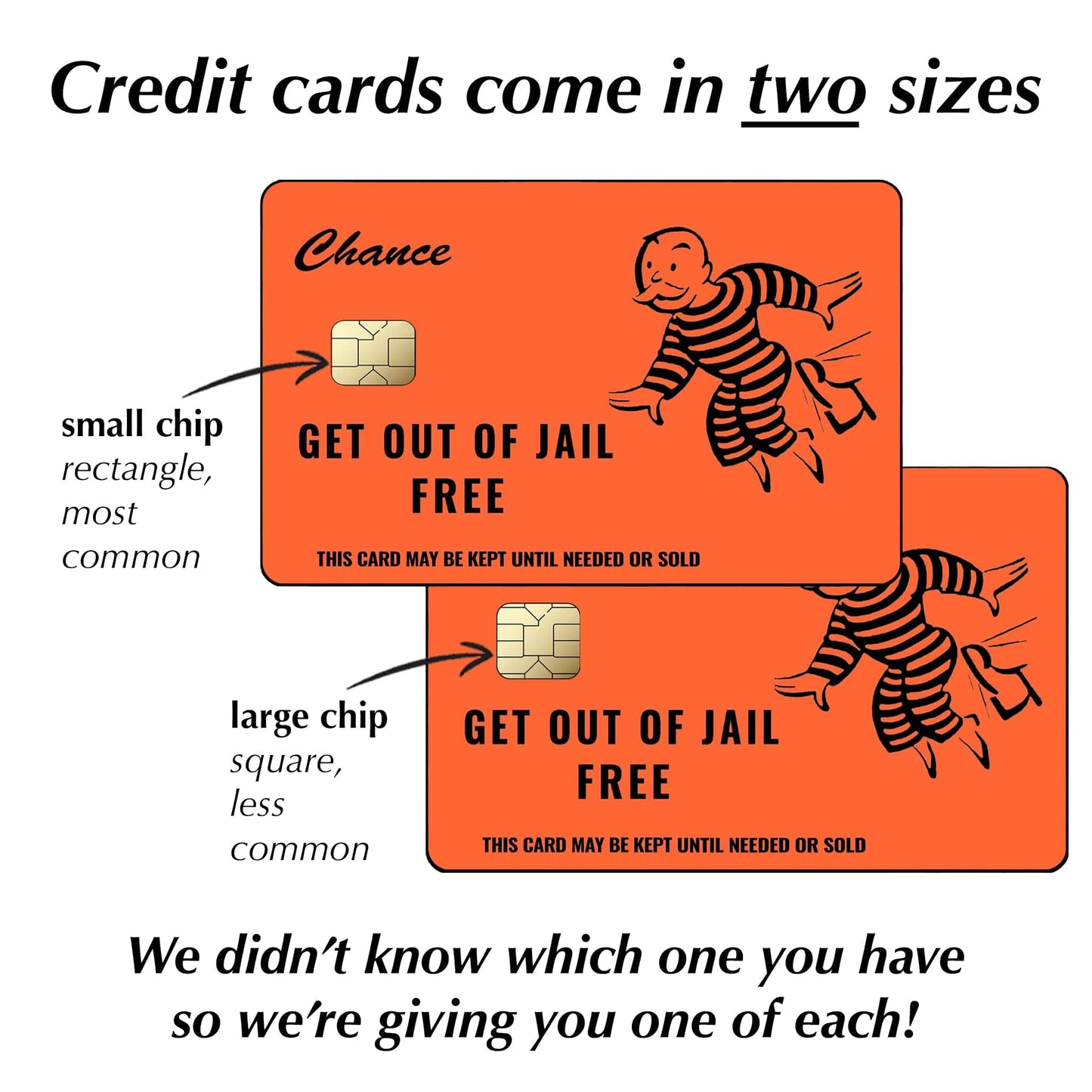 Get Out of Jail Free Card Sticker (Pack of 2!)