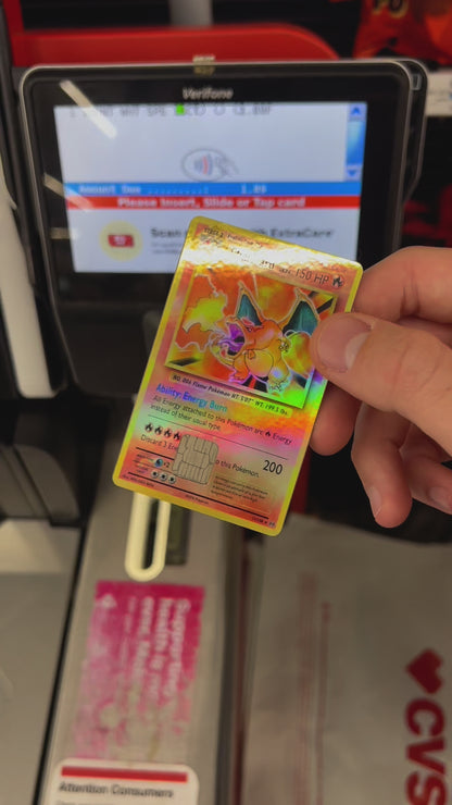 Holographic Pokemon Charizard Card Sticker (Pack of 2!)